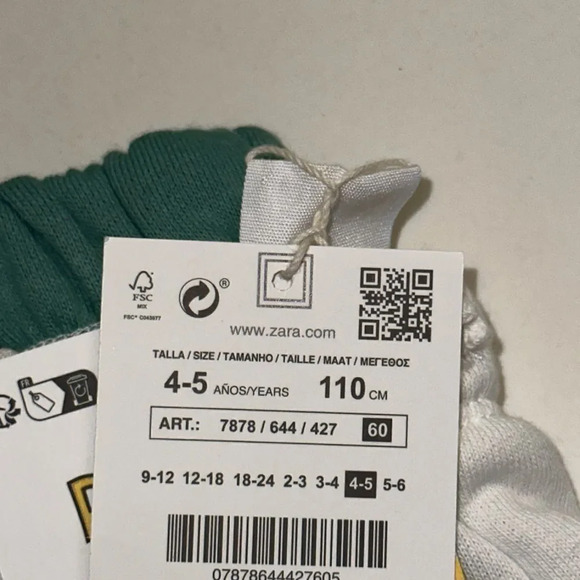 ZARA Kids | Ecru-Green | SNOOPY PEANUTS™ COLORBLOCK JOGGER PANTS - Picture 6 of 10